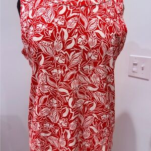 Floral Red and White Tank Top